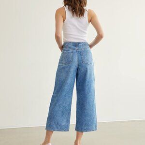 Reitmans Light Blue Wide-Leg High-Rise Crop Jeans